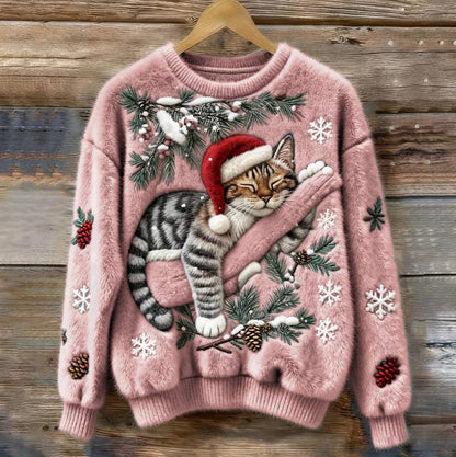 Festive Feline Pullover: Cozy Winter Sweater for Cats