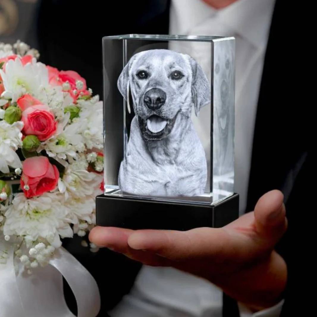 Customizable Crystal Pet Memorial Keepsake