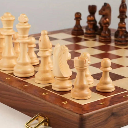 Elegant Walnut Chess Set with Premium Handcrafted Pieces