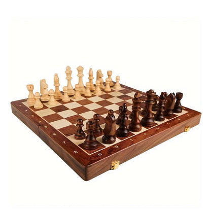 Elegant Walnut Chess Set with Premium Handcrafted Pieces