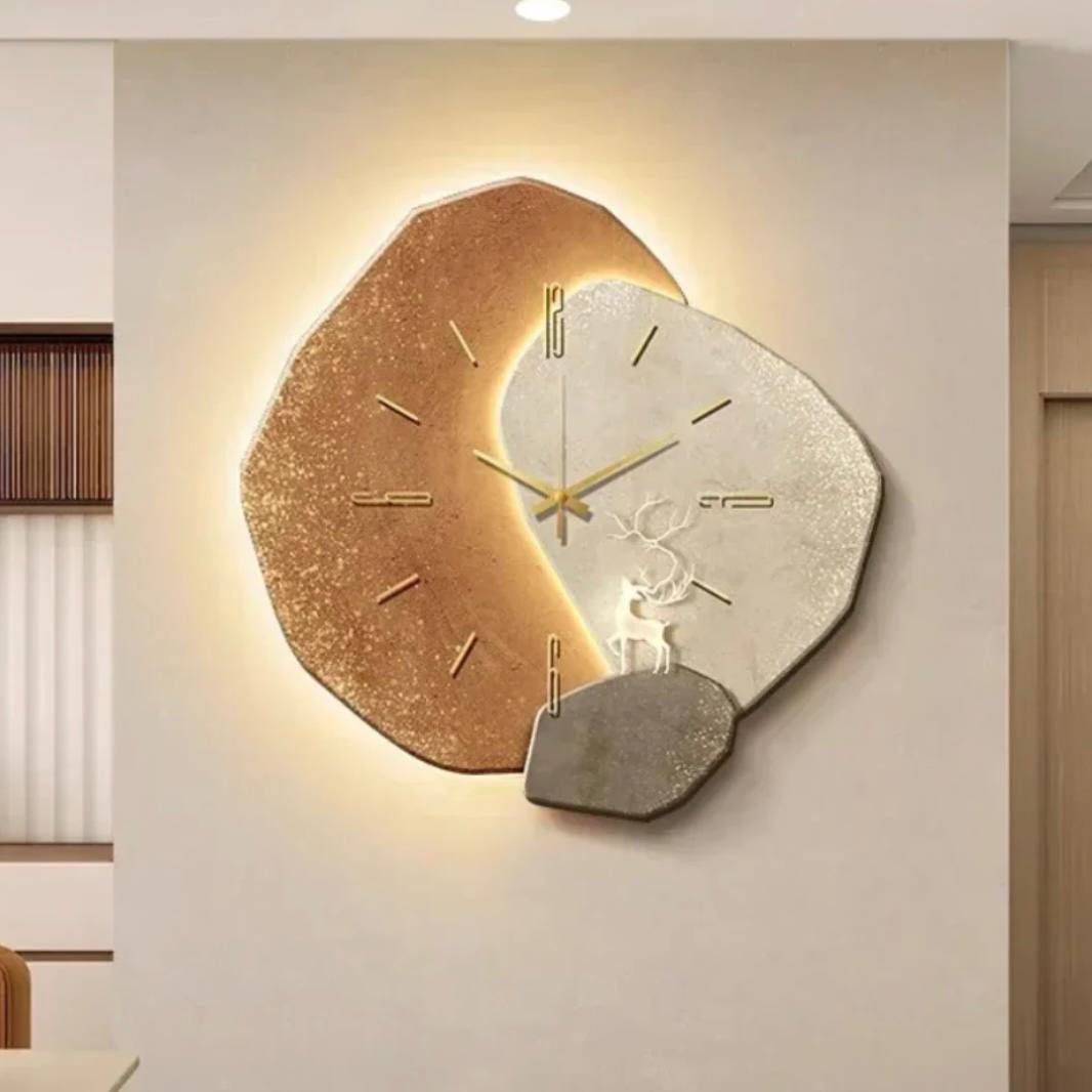 Natural Wood Wall Clock with Soft LED Glow