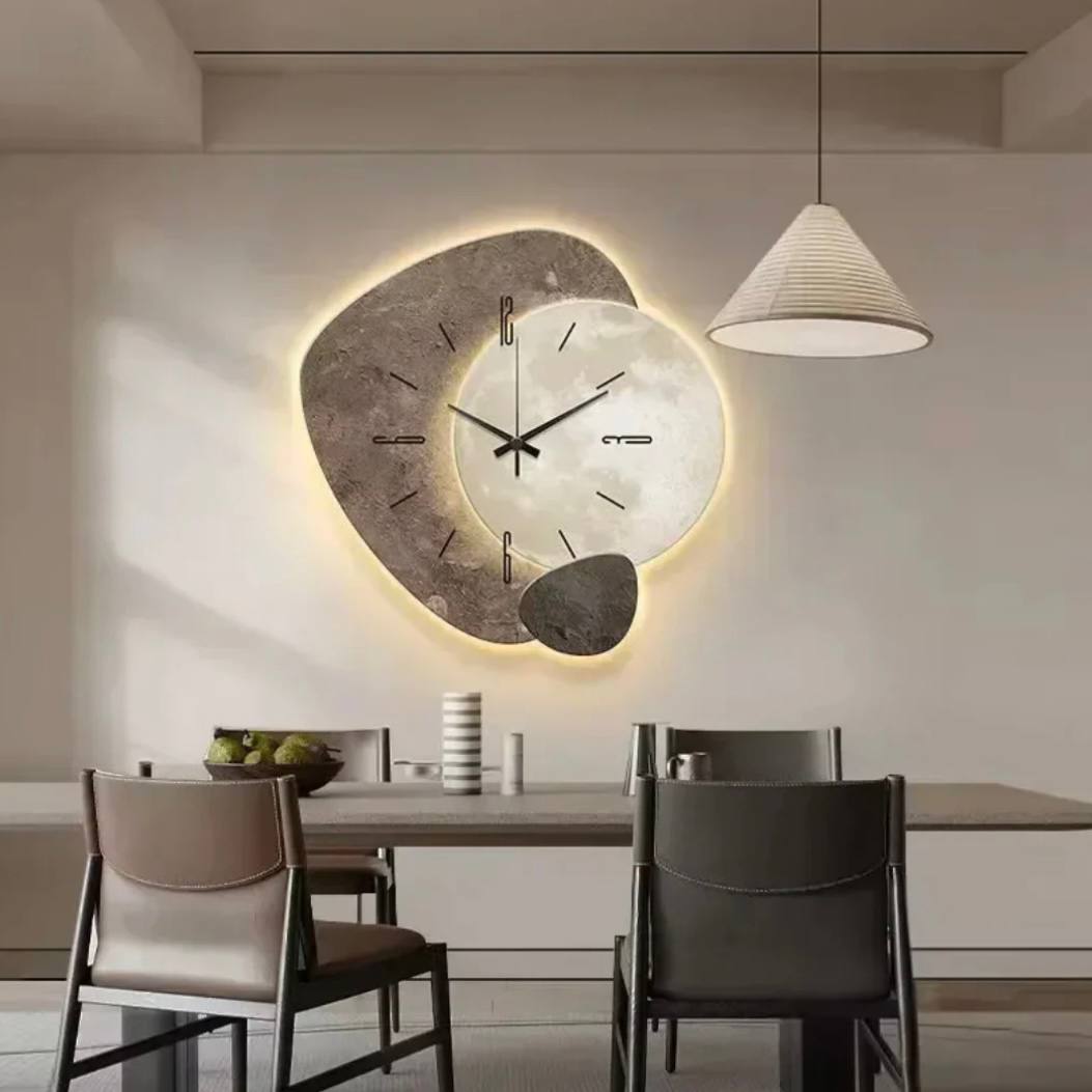 Natural Wood Wall Clock with Soft LED Glow
