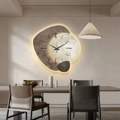 Natural Wood Wall Clock with Soft LED Glow