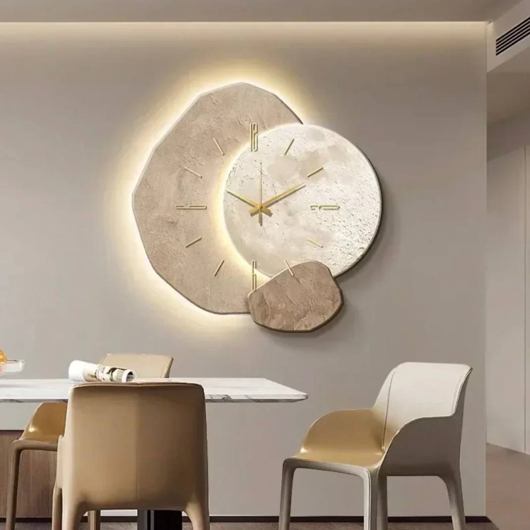 Natural Wood Wall Clock with Soft LED Glow