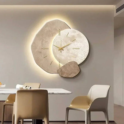 Natural Wood Wall Clock with Soft LED Glow