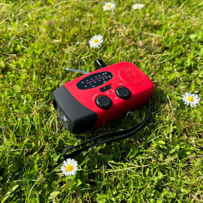Portable Emergency Radio with Flashlight and Battery Backup