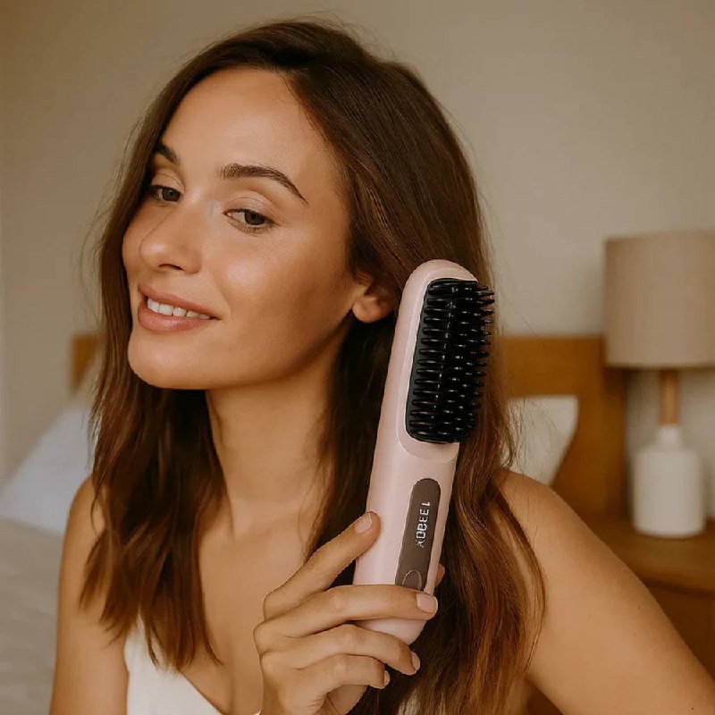 Ceramic Glide Hair Straightener Brush for Effortless Styling