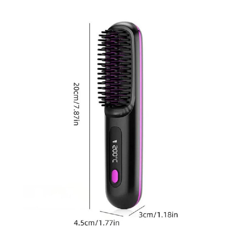 Ceramic Glide Hair Straightener Brush for Effortless Styling