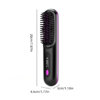 Ceramic Glide Hair Straightener Brush for Effortless Styling