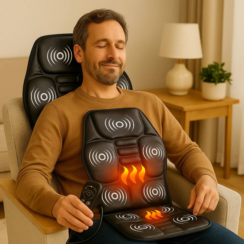 ComfortWave Heated Massage Cushion with Remote Control