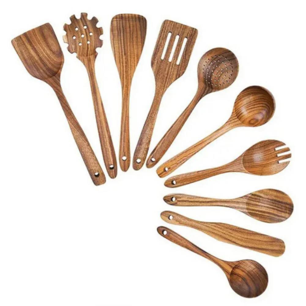 Elegant Acacia Utensil Collection for Effortless Cooking