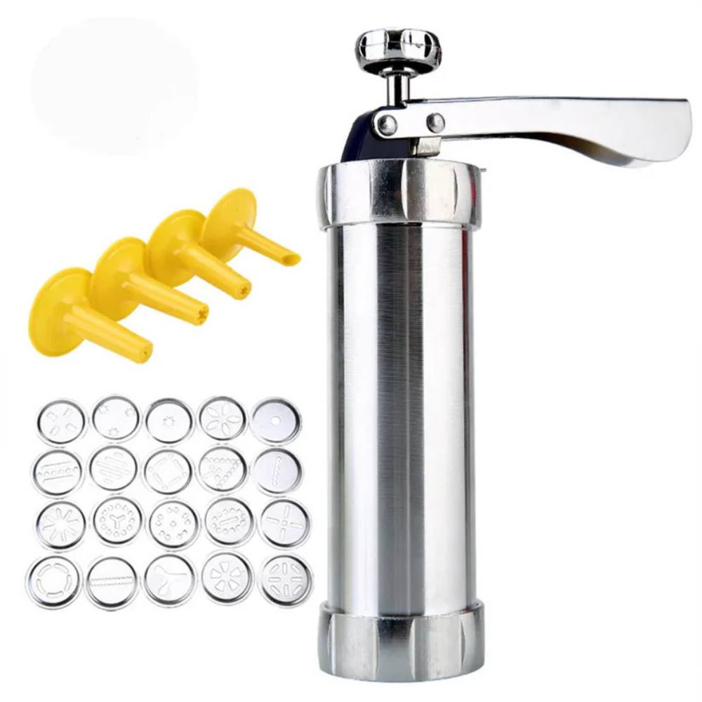 Aluminum Cookie & Pastry Shaper with 20 Design Discs & 4 Tips