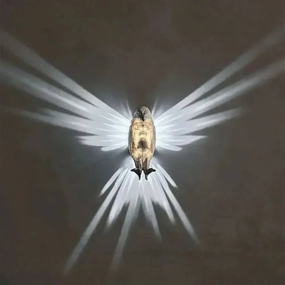 Artistic Bird Wall Light – 3D Wing Projection for Unique Decor