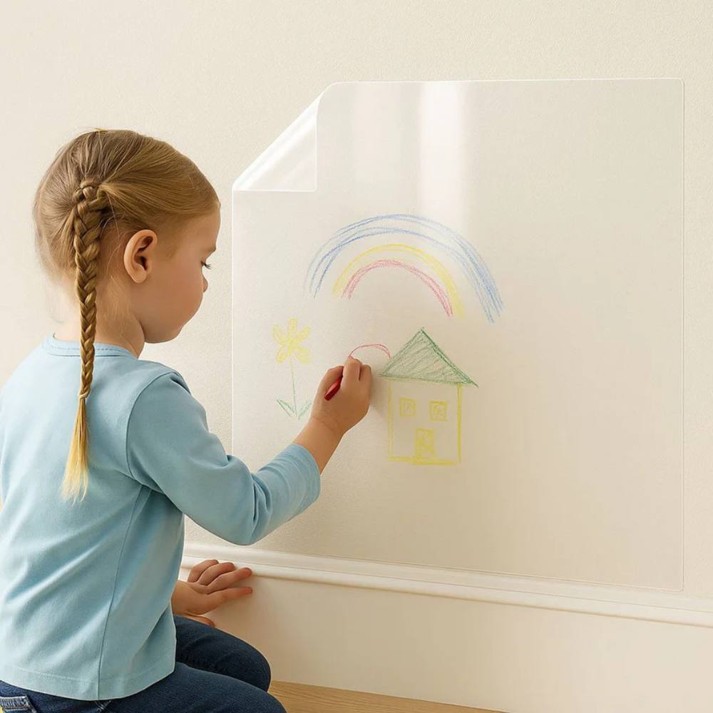 Clear Shield Wall Guard Film - Adhesive & Washable for Home