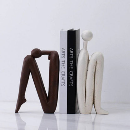 Stylish Polyresin Book Supports for Home and Office - 2 Pack