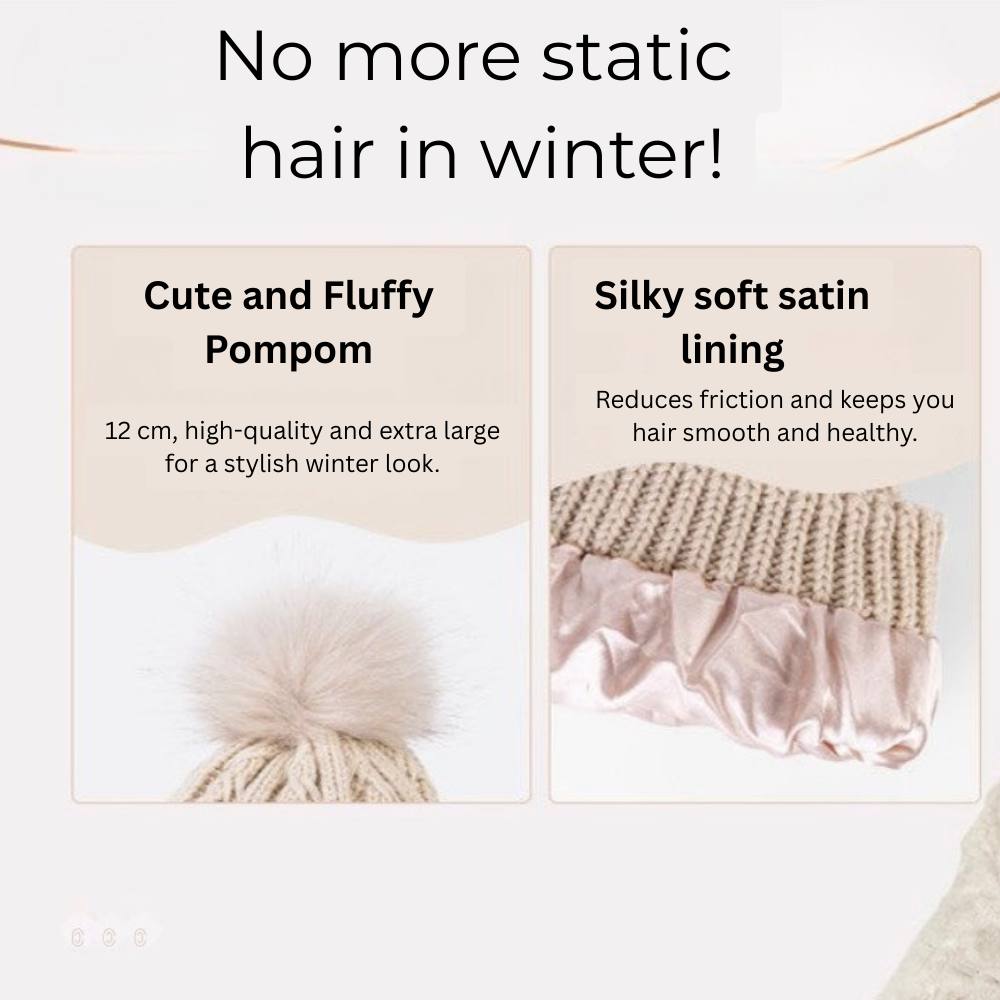 Silk-Lined Winter Beanie for Smooth, Frizz-Free Hair