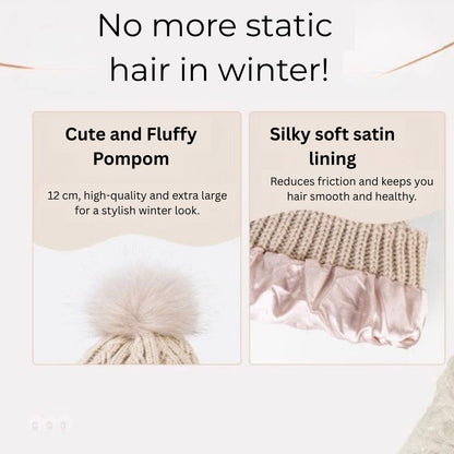 Silk-Lined Winter Beanie for Smooth, Frizz-Free Hair