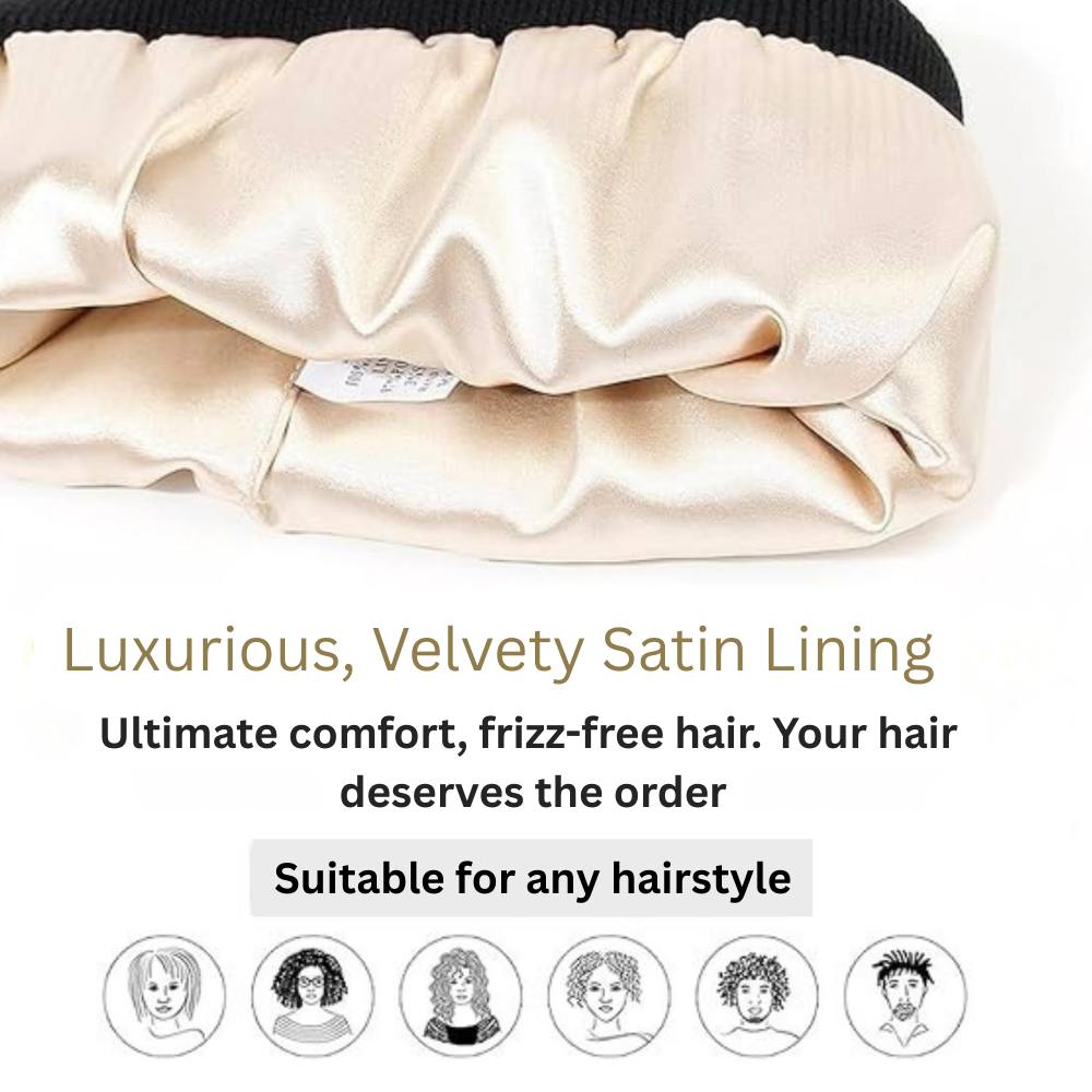 Silk-Lined Winter Beanie for Smooth, Frizz-Free Hair