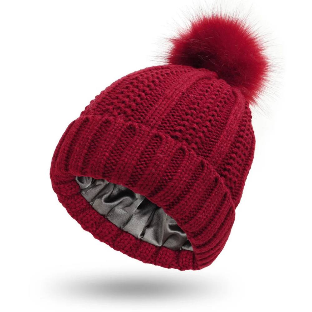 Silk-Lined Winter Beanie for Smooth, Frizz-Free Hair