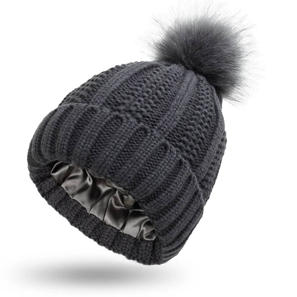 Silk-Lined Winter Beanie for Smooth, Frizz-Free Hair