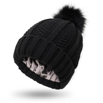 Silk-Lined Winter Beanie for Smooth, Frizz-Free Hair