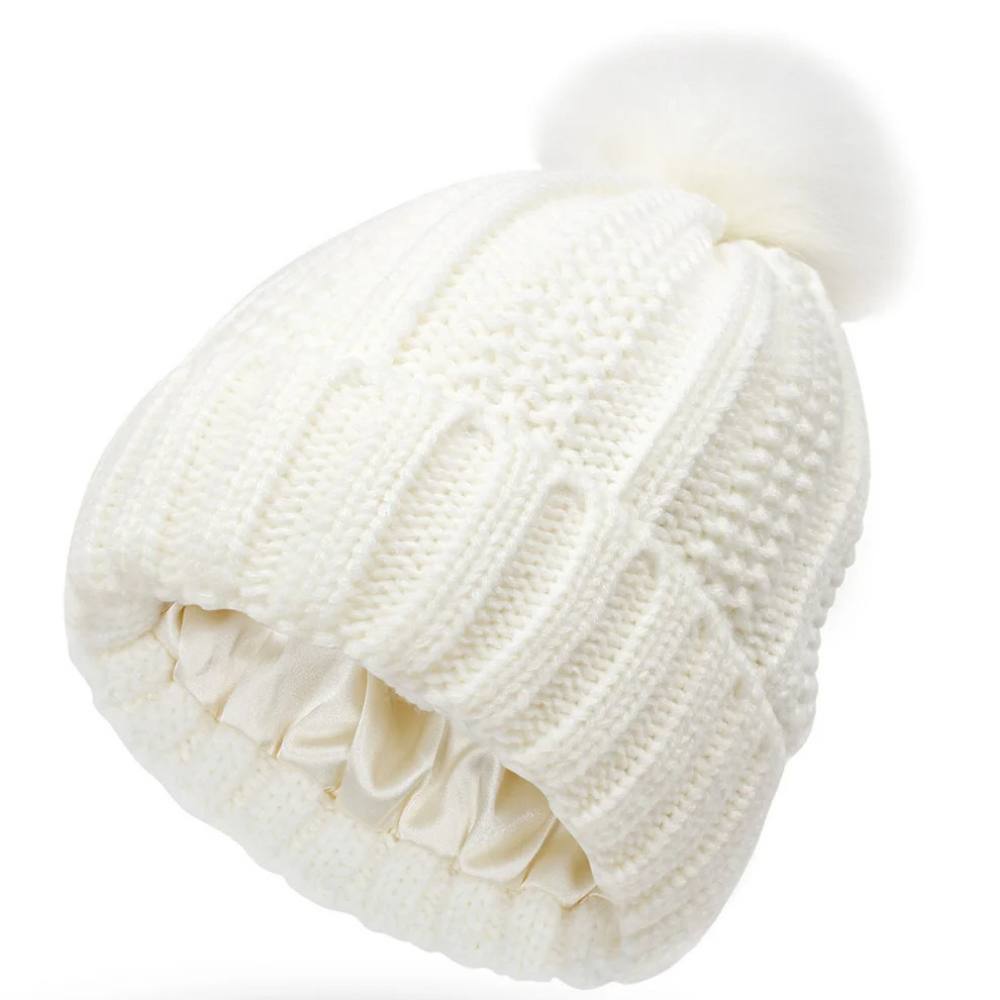 Silk-Lined Winter Beanie for Smooth, Frizz-Free Hair