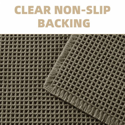 Quick-Dry Non-Slip Bath Rug with Chic Tassels, Machine Washable