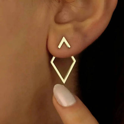 Sleek Geometric Earrings in Gold or Silver Finish