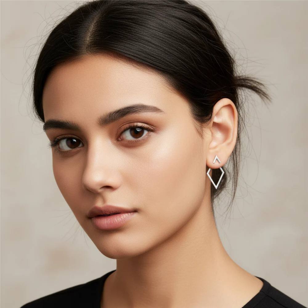 Sleek Geometric Earrings in Gold or Silver Finish