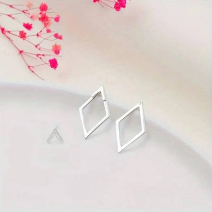 Sleek Geometric Earrings in Gold or Silver Finish