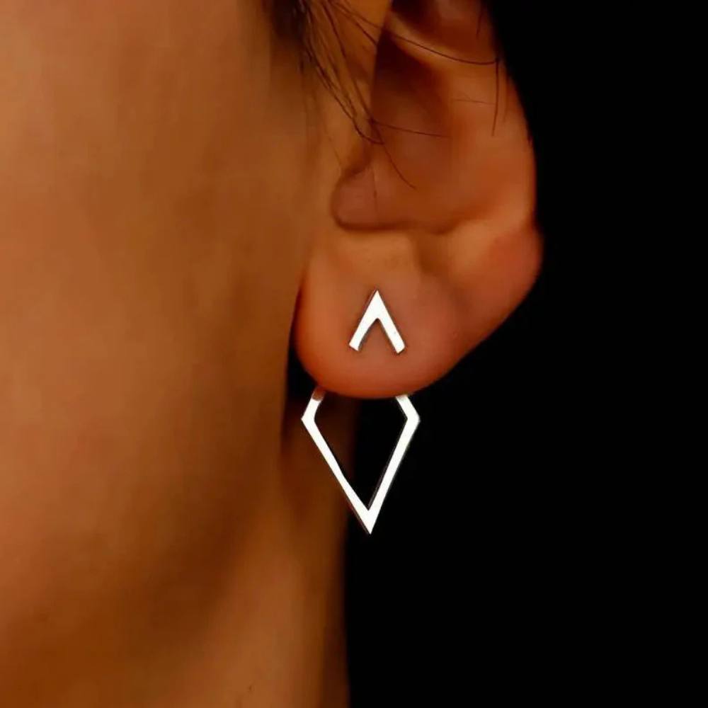 Sleek Geometric Earrings in Gold or Silver Finish
