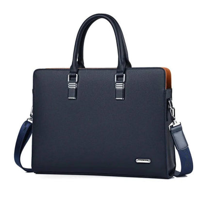 Elegant Leather Briefcase for 14-15 Inch Laptops with Adjustable Strap