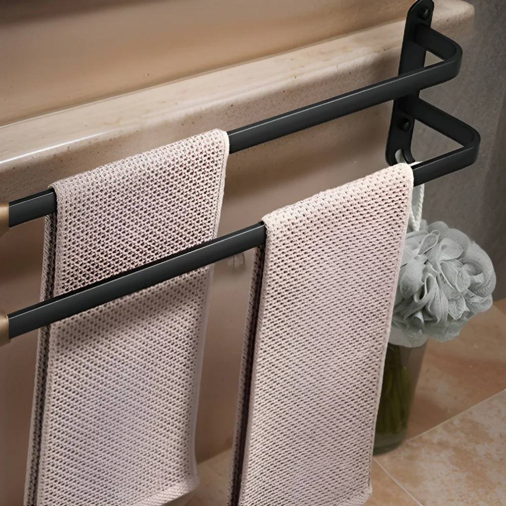 Sleek Wall-Mounted Towel Organizer with 3-Tier Storage