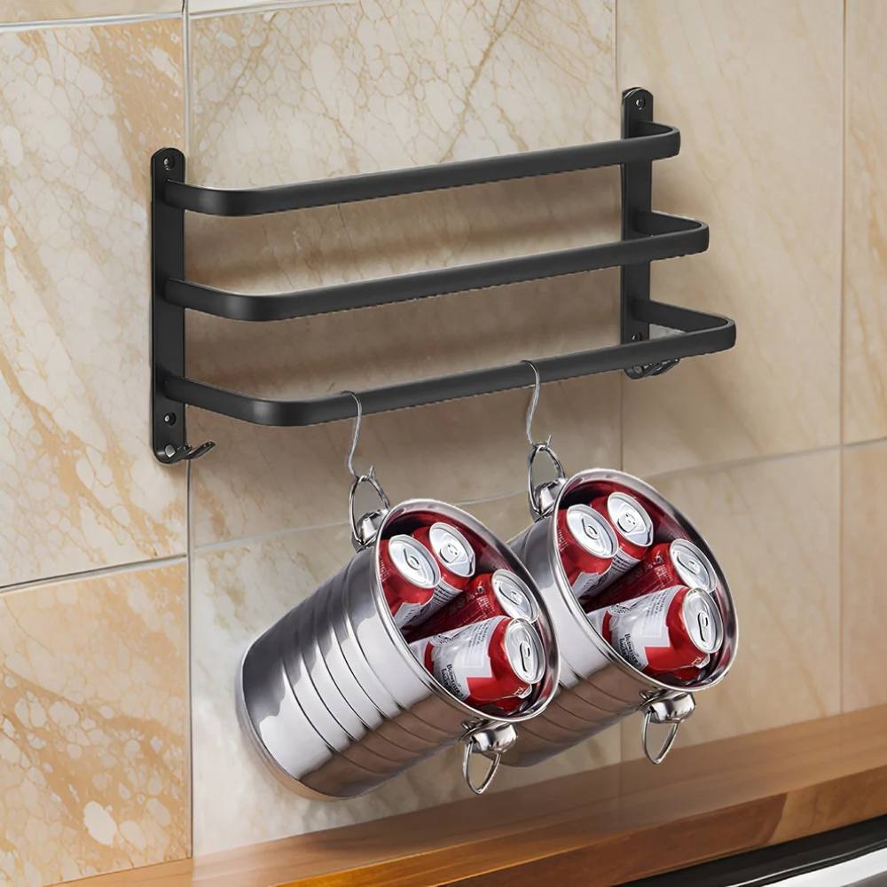 Sleek Wall-Mounted Towel Organizer with 3-Tier Storage