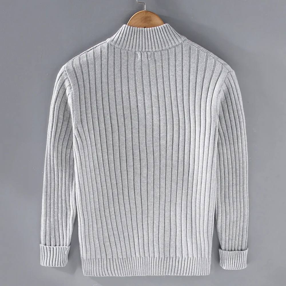 Men's Sleek Knit Cardigan with Zip Closure for Effortless Style