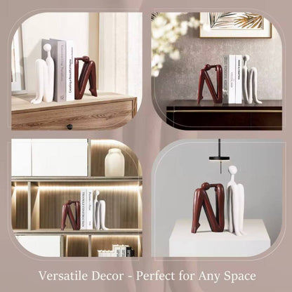 Stylish Polyresin Book Supports for Home and Office - 2 Pack