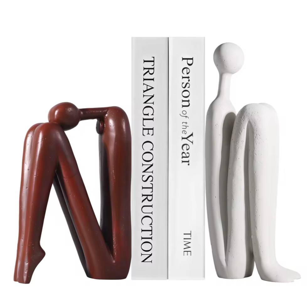 Stylish Polyresin Book Supports for Home and Office - 2 Pack