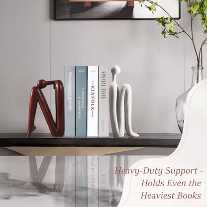 Stylish Polyresin Book Supports for Home and Office - 2 Pack
