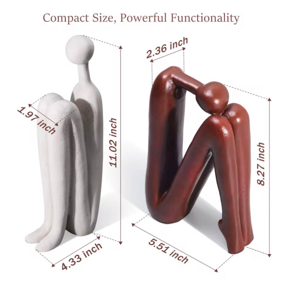 Stylish Polyresin Book Supports for Home and Office - 2 Pack