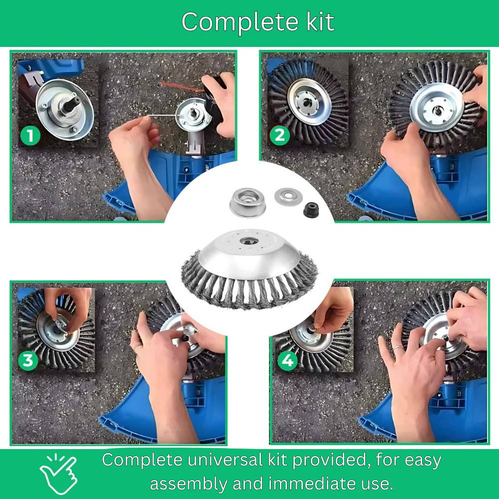 Premium Steel Brush Attachment for Effortless Yard Trimming