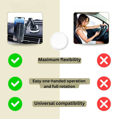Versatile Car Smartphone Holder with Strong Grip and 360° View