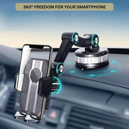 Versatile Car Smartphone Holder with Strong Grip and 360° View