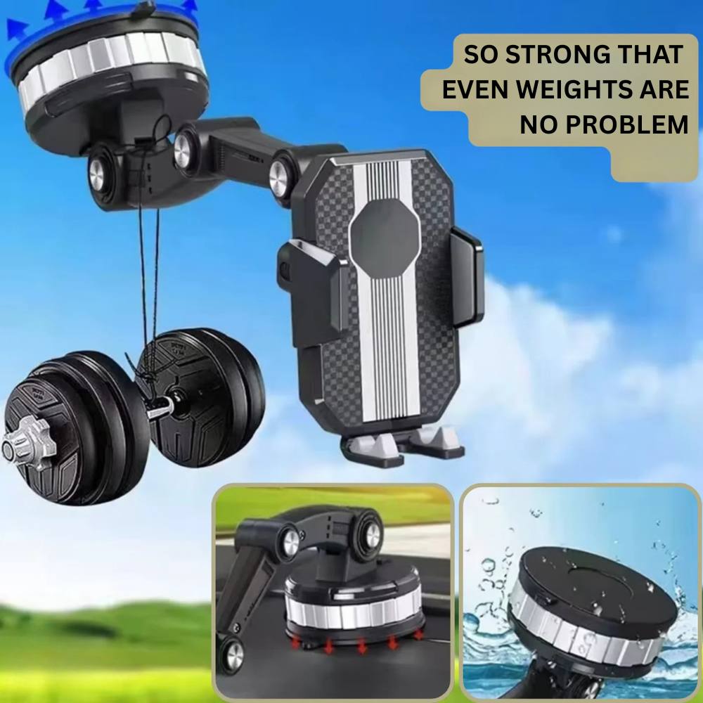Versatile Car Smartphone Holder with Strong Grip and 360° View