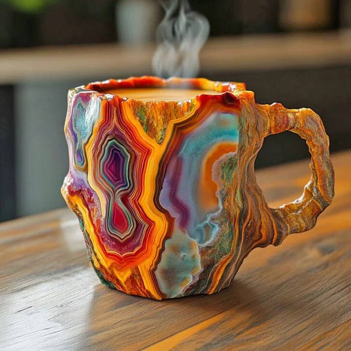 LuxeSip Artisan Mineral Glass Beverage Mug