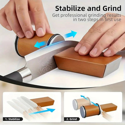 Precision Sharpening Stone Kit with Magnetic Base for Knives
