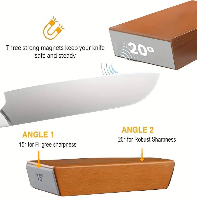 Precision Sharpening Stone Kit with Magnetic Base for Knives