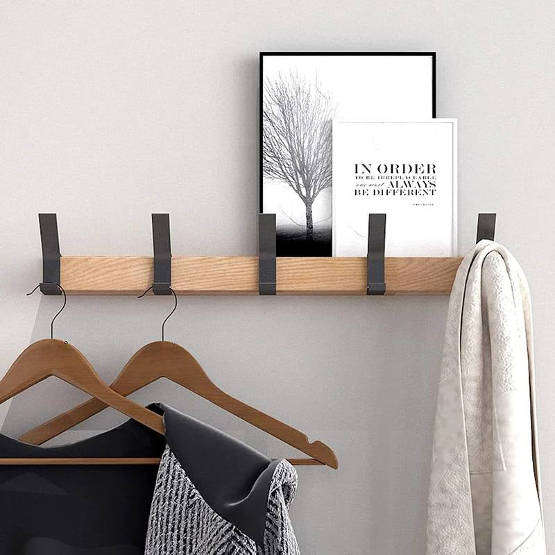 Modern Wall-Mounted Coat Organizer with Adjustable Hooks