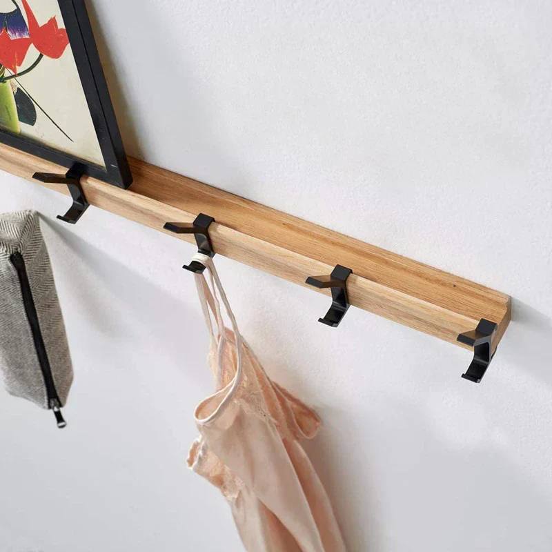 Modern Wall-Mounted Coat Organizer with Adjustable Hooks