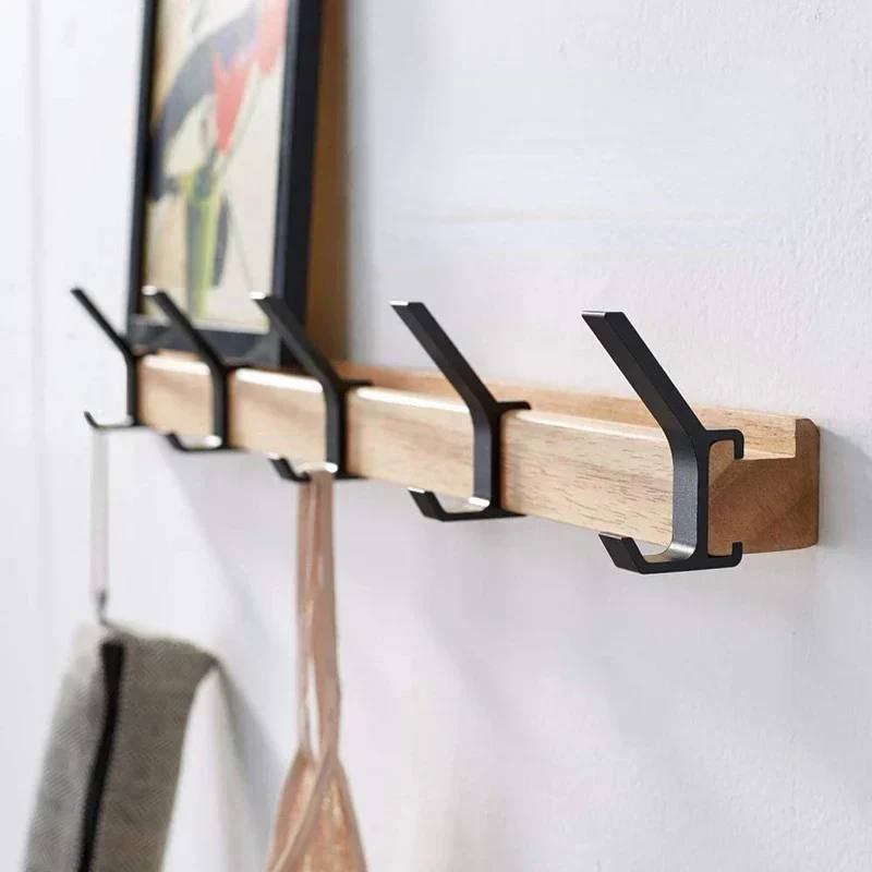 Modern Wall-Mounted Coat Organizer with Adjustable Hooks