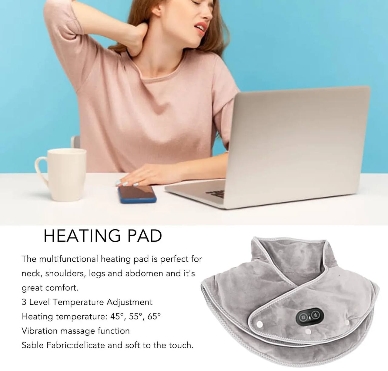 Soothing Neck and Shoulder Heating Pad with Timer & 3 Settings